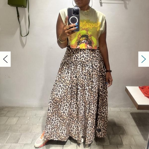 Mare Mare x Anthropologie Basque Waist Animal Leopard Print Long Maxi Skirt NWT! - Picture 5 of 10